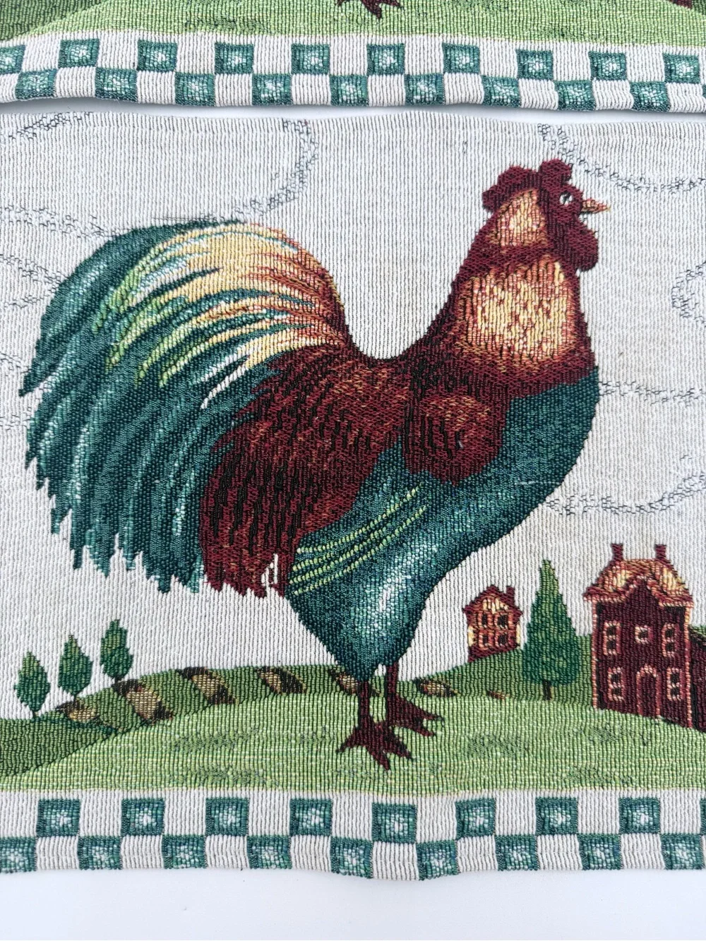 Tapestry Rooster Placemats Woven Chicken French Country Farm Cottage Lot Of 2